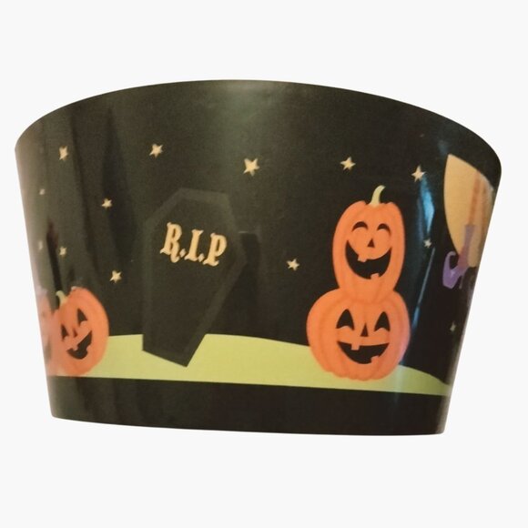 Halloween Candy Bowl Trick Or Treat Witch Pumpkins RIP Black Plastic - Picture 2 of 7